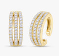 0.20 Carat Round Cut Lab Grown Diamond Ear Cuff Earrings