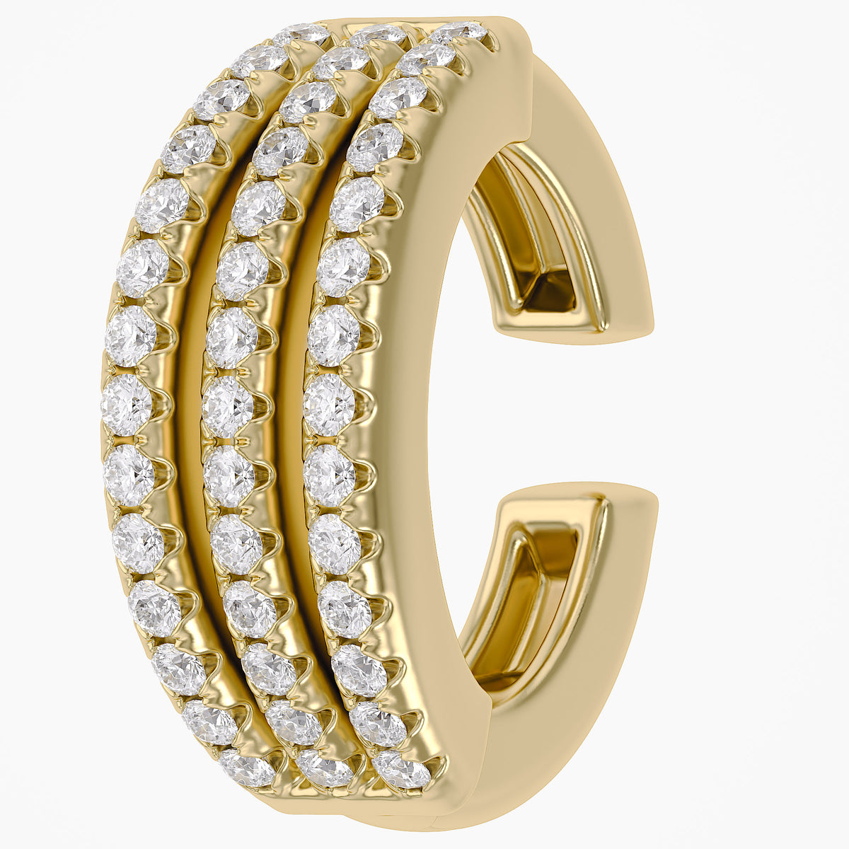 0.25 Carat Round Cut Lab Grown Diamond Ear Cuff Earrings