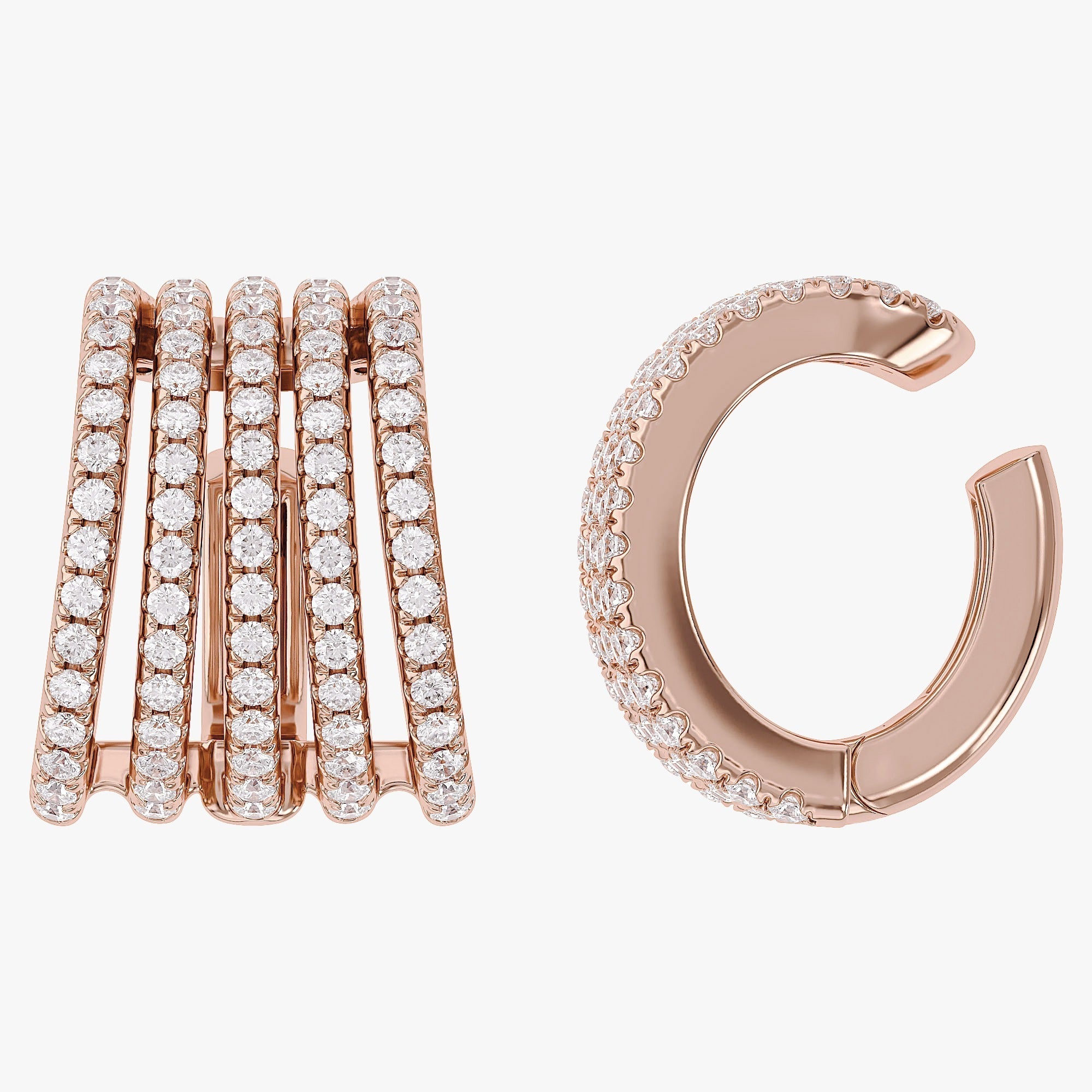 0.53 CTW Round Cut Lab Grown Diamond Everyday Cuff Earring
