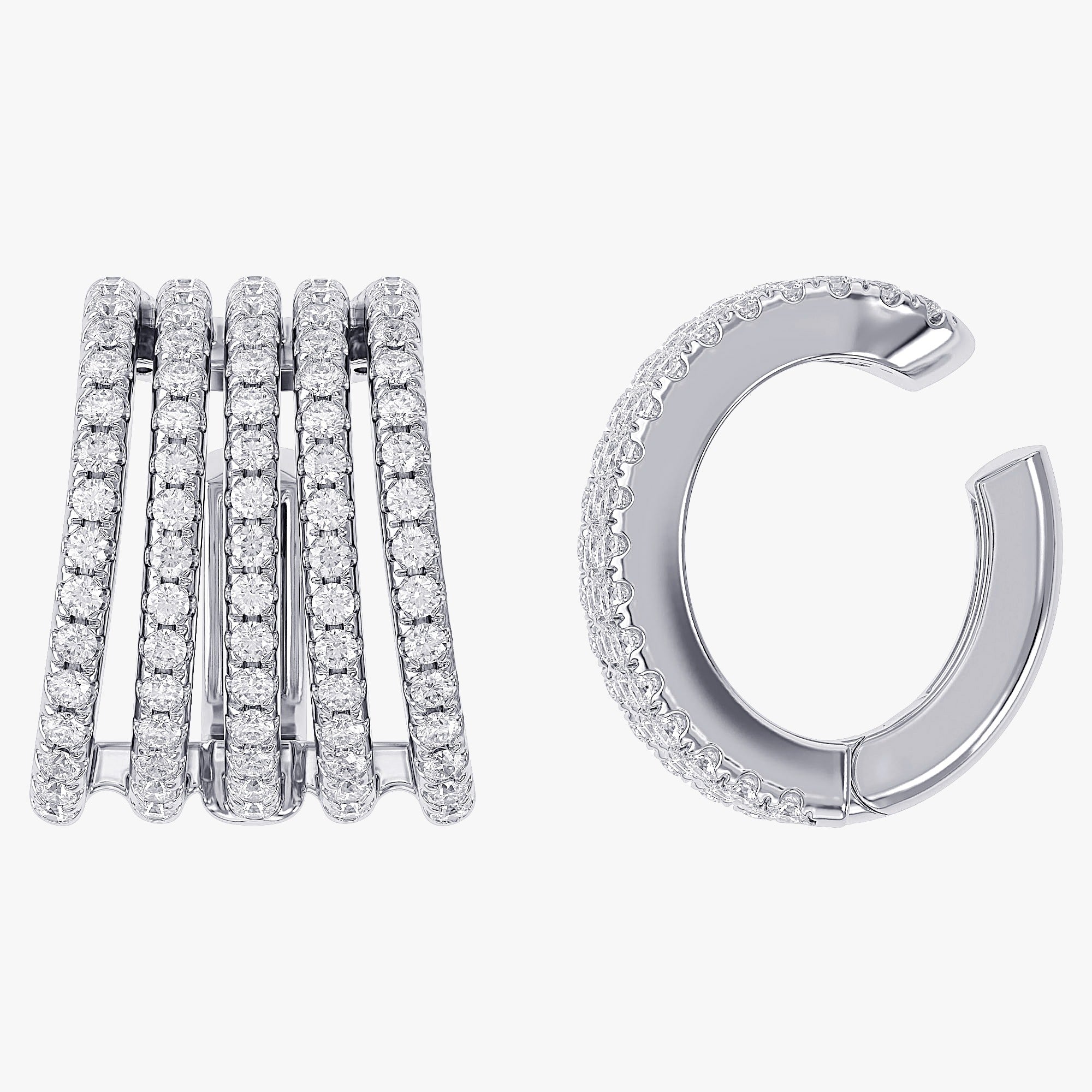 0.53 CTW Round Cut Lab Grown Diamond Everyday Cuff Earring