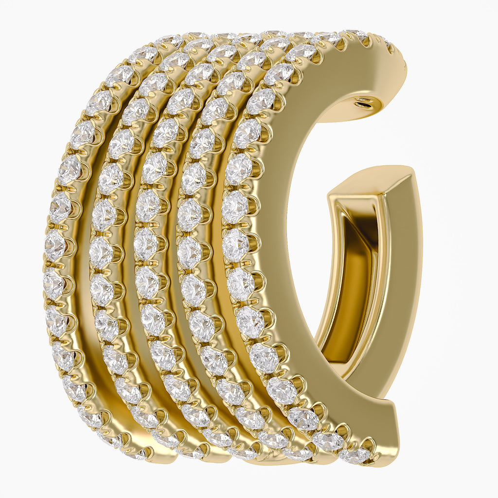 0.53 CTW Round Cut Lab Grown Diamond Everyday Cuff Earring