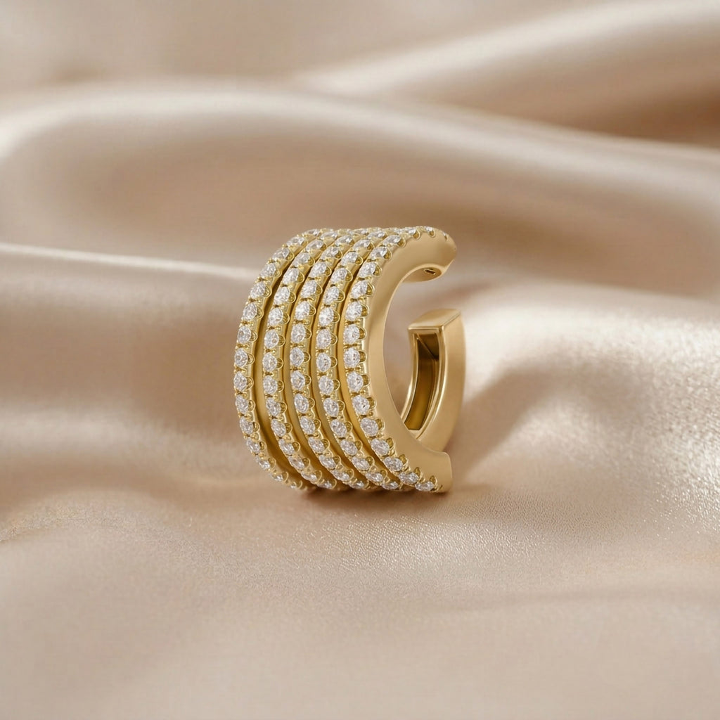 0.53 CTW Round Cut Lab Grown Diamond Everyday Cuff Earring