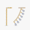 1.99 Carat Round Brilliant & Pear Cut Lab Grown Diamond Ear Cuffs