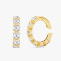 0.70 Carat Asscher Cut Lab Grown Diamond Ear Cuff Earrings