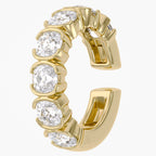 0.70 Carat Asscher Cut Lab Grown Diamond Ear Cuff Earrings