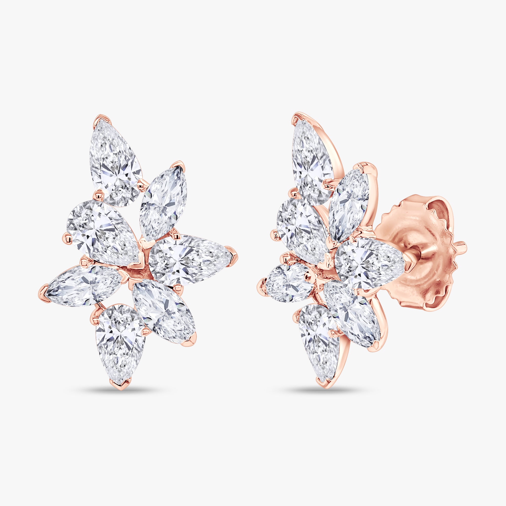 2.50 Carat Lab Grown Diamond Flower Stud Earrings