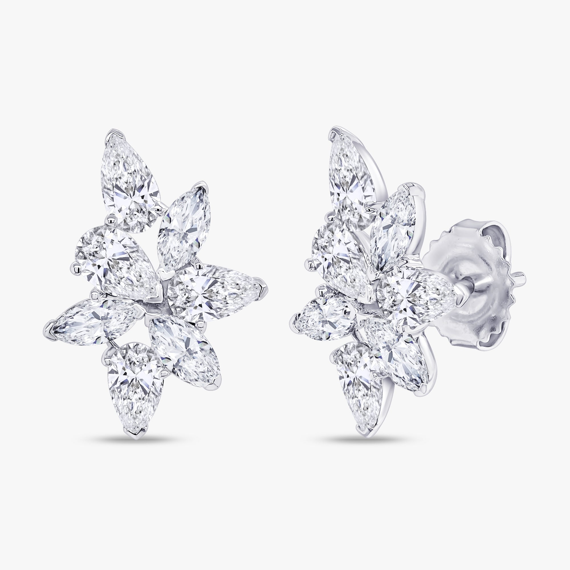 2.50 Carat Lab Grown Diamond Flower Stud Earrings
