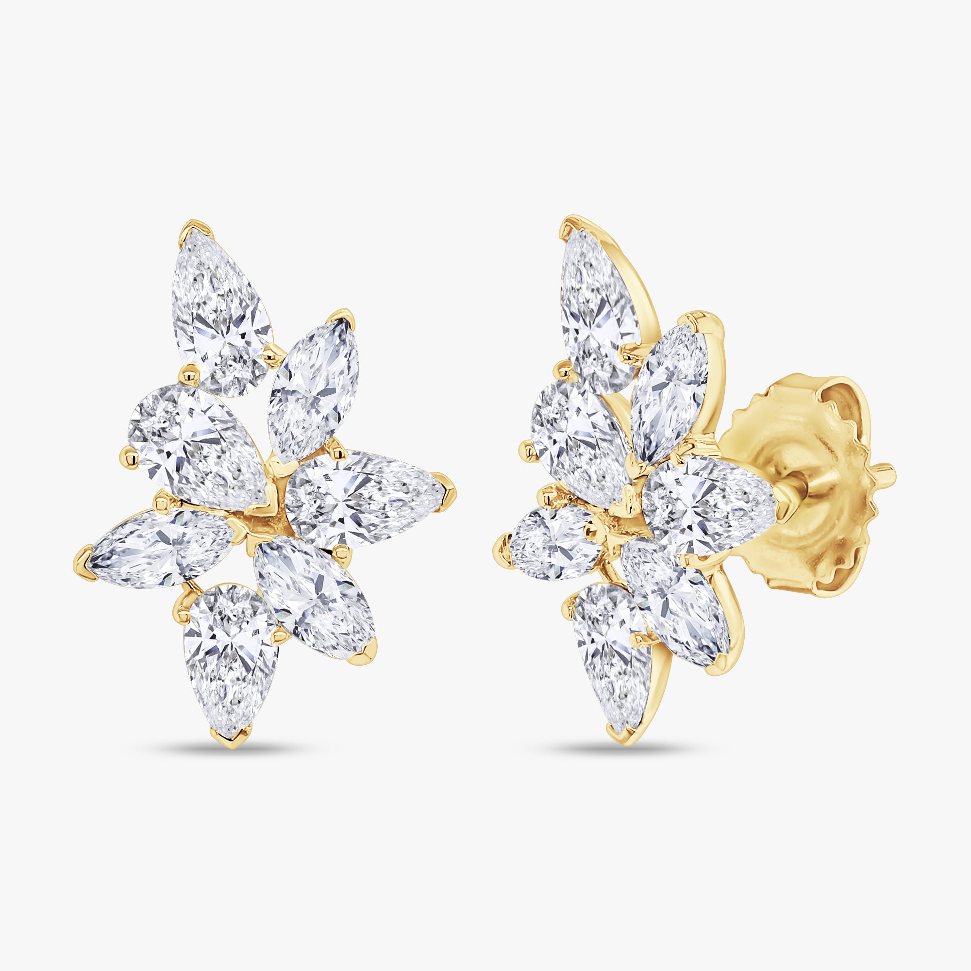 2.50 Carat Lab Grown Diamond Flower Stud Earrings