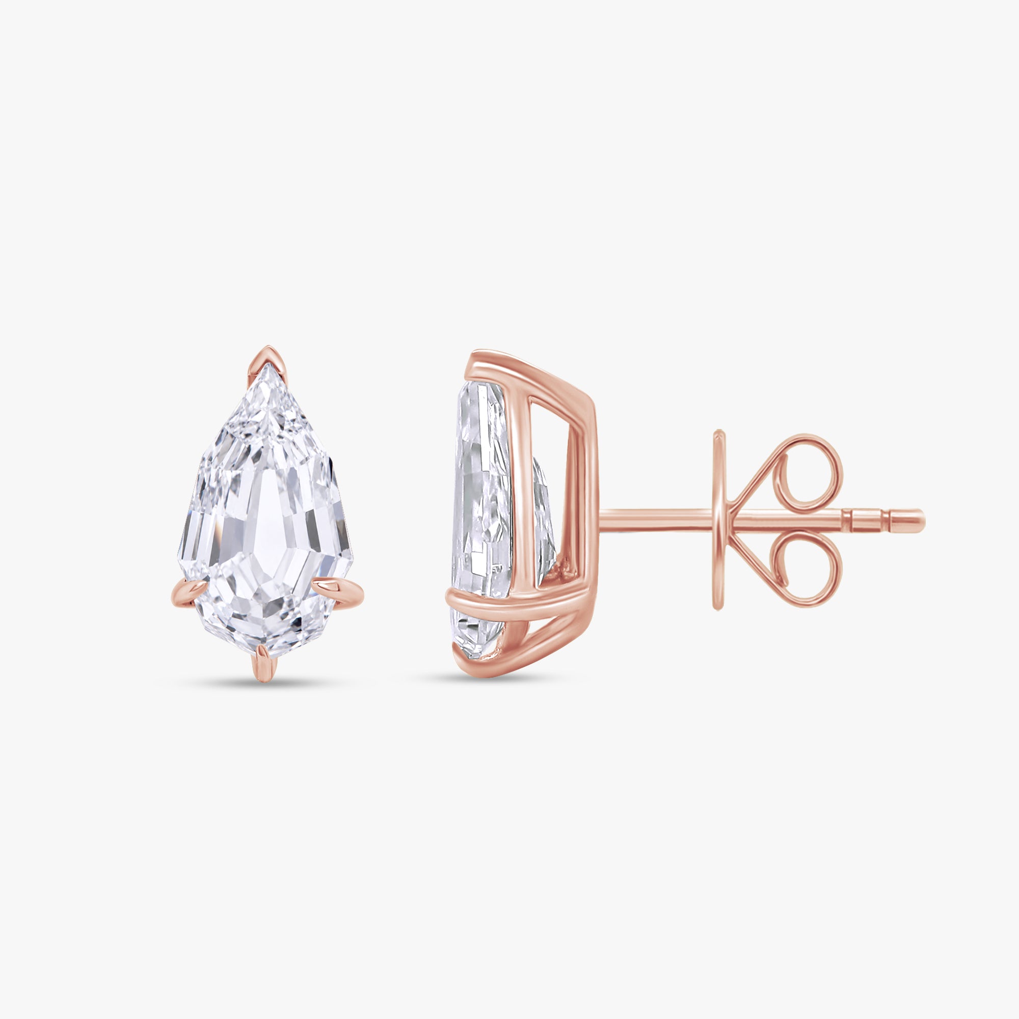 2.00 Carat Pear Shape Lab Grown Diamond Solitaire Stud Earrings