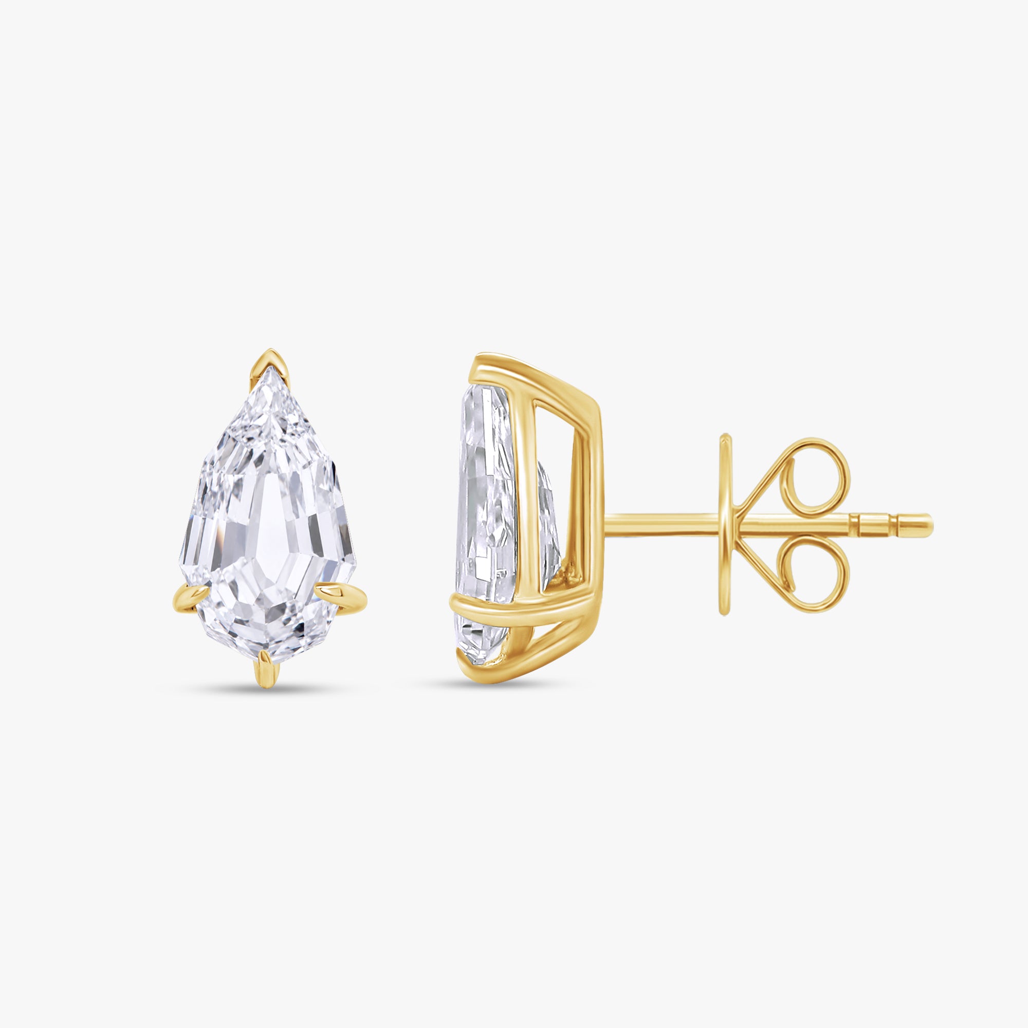 1.90 Carat Pear Shape Lab Grown Diamond Solitaire Stud Earrings