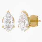 1.85 TCW  Pear Shape Lab Grown Diamond Solitaire Stud Earrings