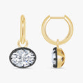 3.80 Carat Oval Cut Lab Grown Diamond Solitaire Hoop Earrings