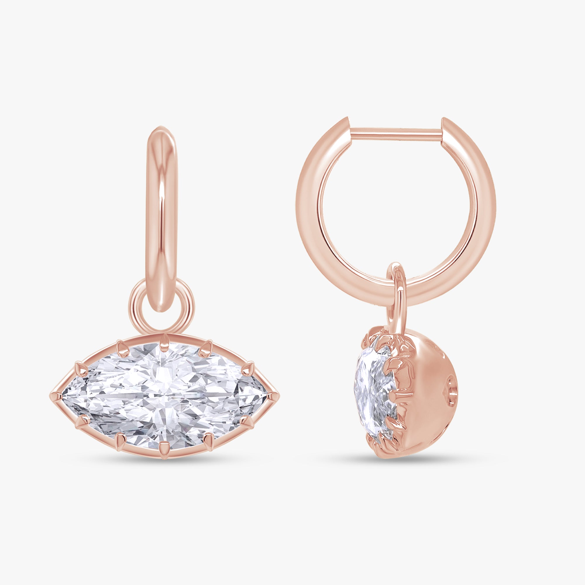 5.81 Ct Imperial Marquise Lab Grown  Diamond Stud Earrings