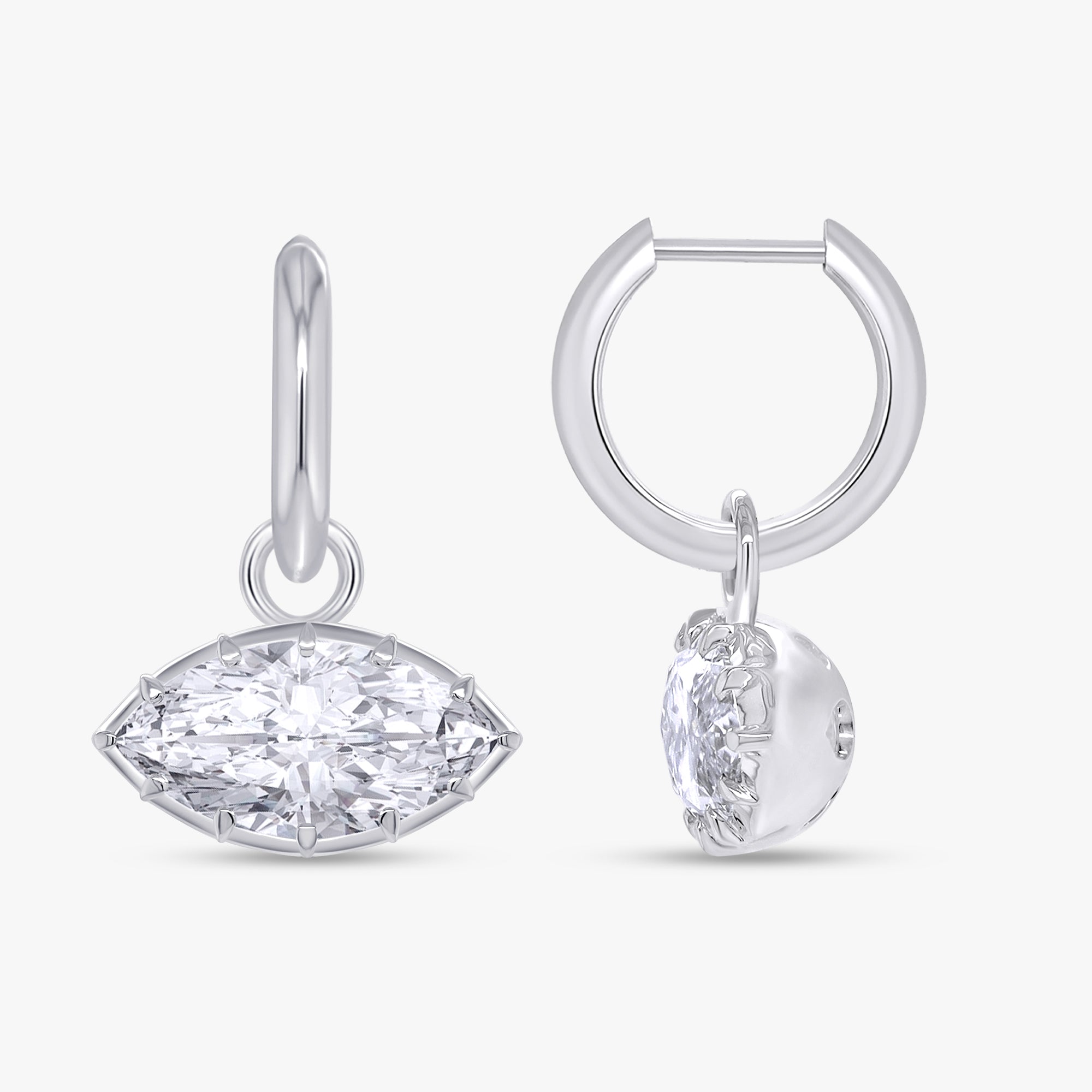 5.81 Ct Imperial Marquise Lab Grown  Diamond Stud Earrings