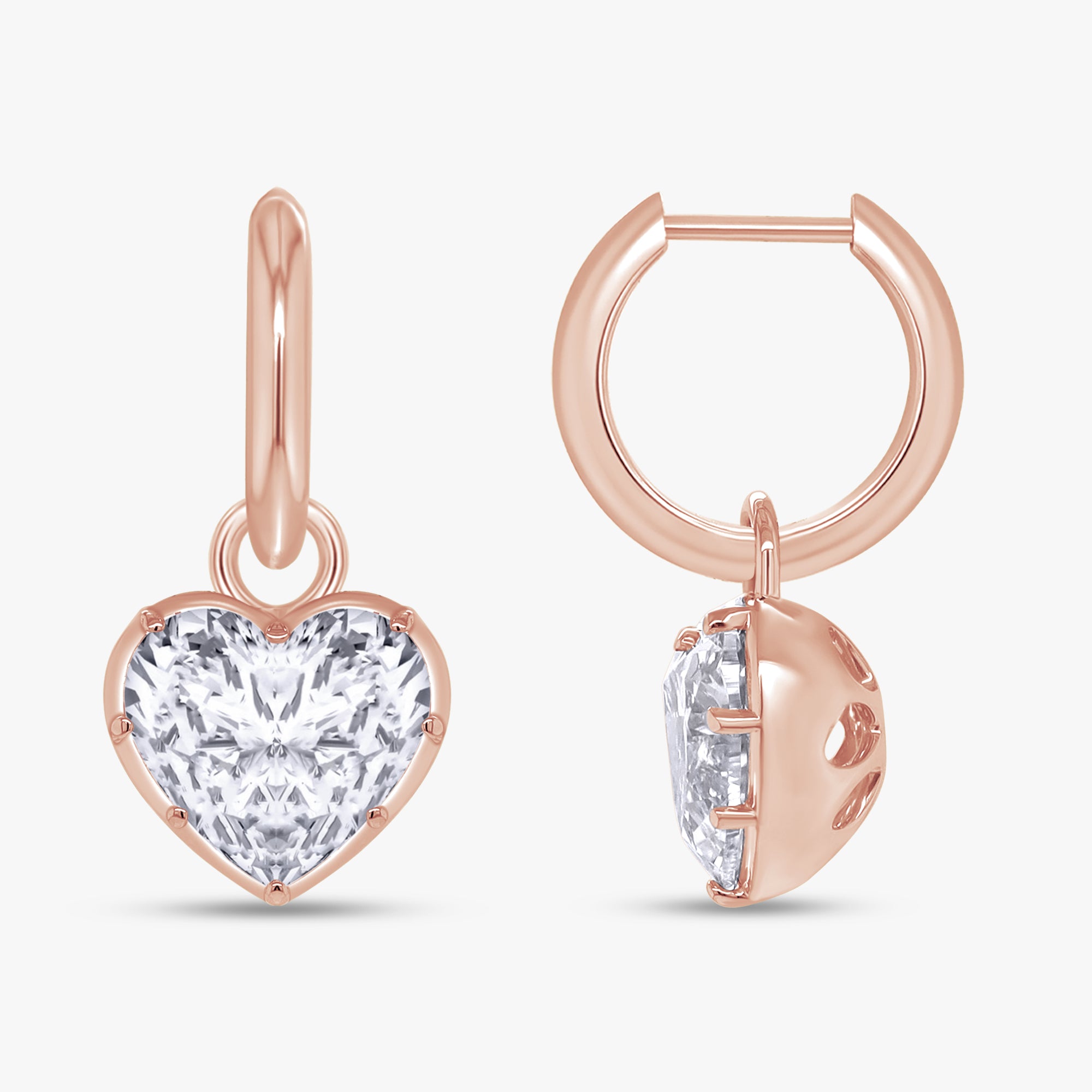 5.90 Ct Radiant Heart Lab Grown Diamond Stud Earrings