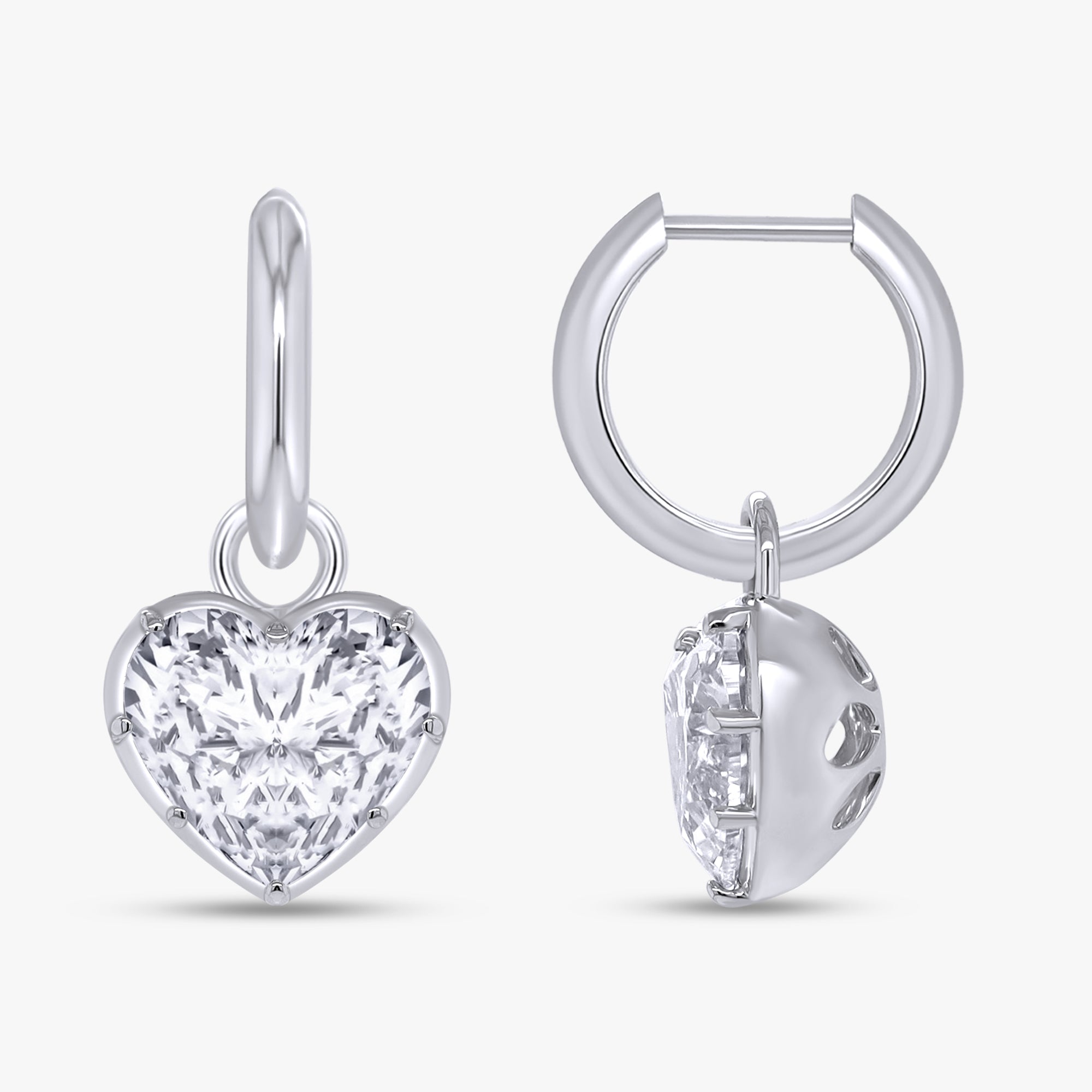 5.90 Ct Radiant Heart Lab Grown Diamond Stud Earrings