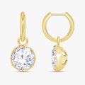 5.90 Carat Round Cut Lab Grown Diamond Solitaire Hoop Earrings