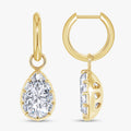 5.80 Carat Pear Shape Lab Grown Diamond Solitaire Hoop Earrings