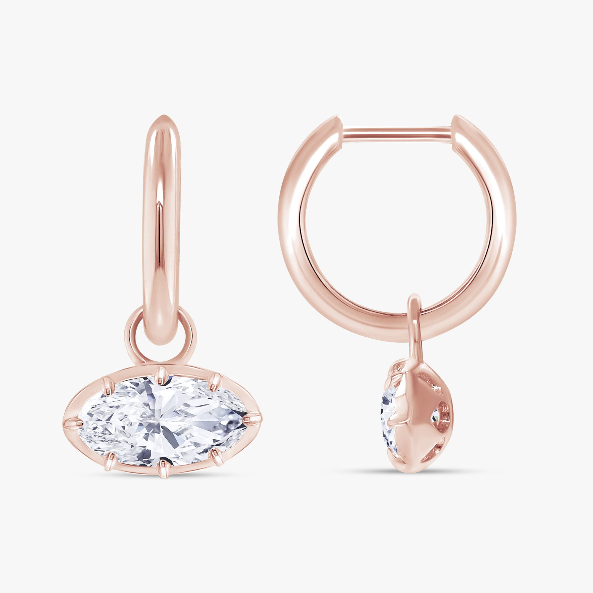 2.10 CTW Oval Cut Lab Grown Diamond Hoop Earrings