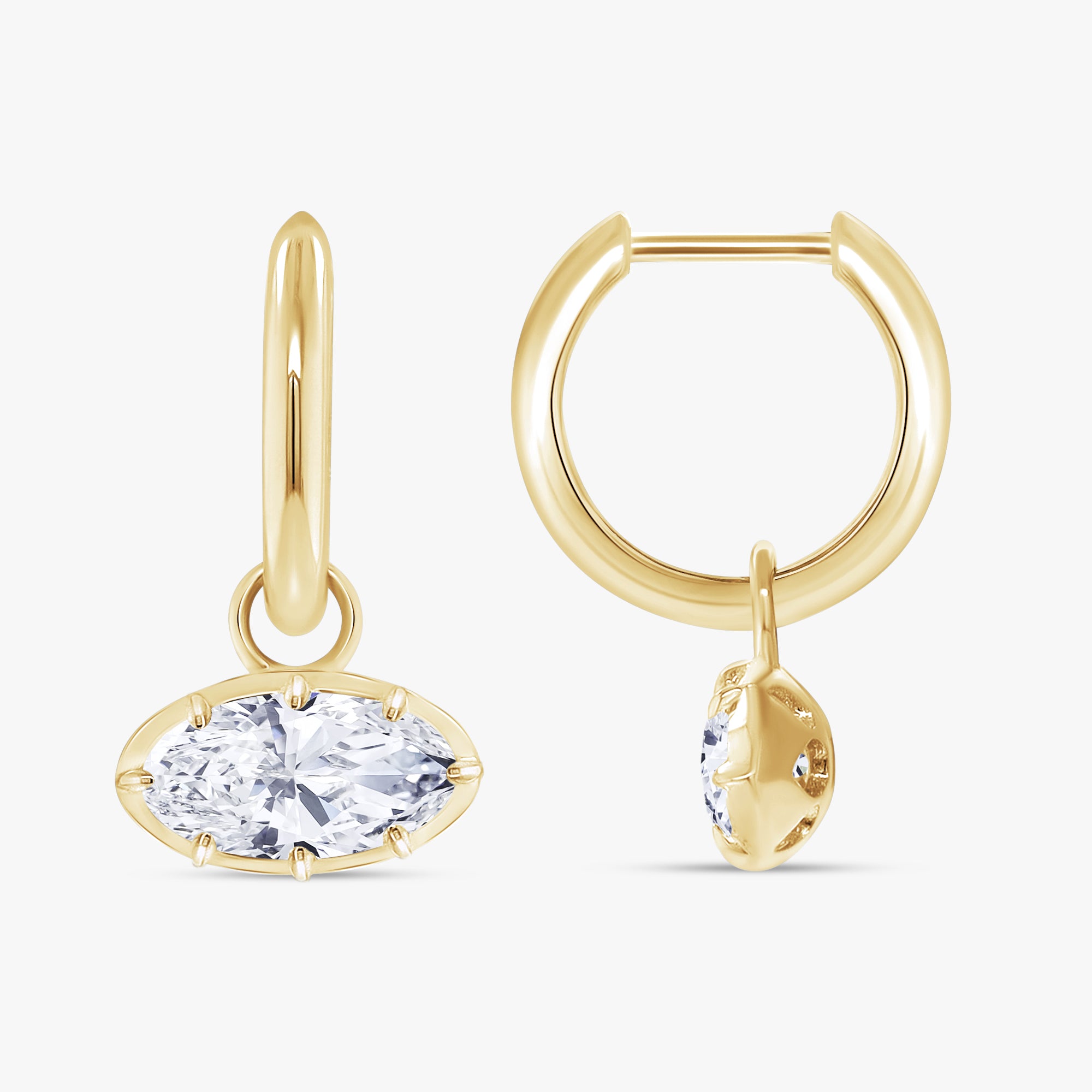 2.10 CTW Oval Cut Lab Grown Diamond Hoop Earrings