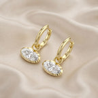 2.10 CTW Elongated Oval Cut Lab Grown Diamond Hoop Earrings