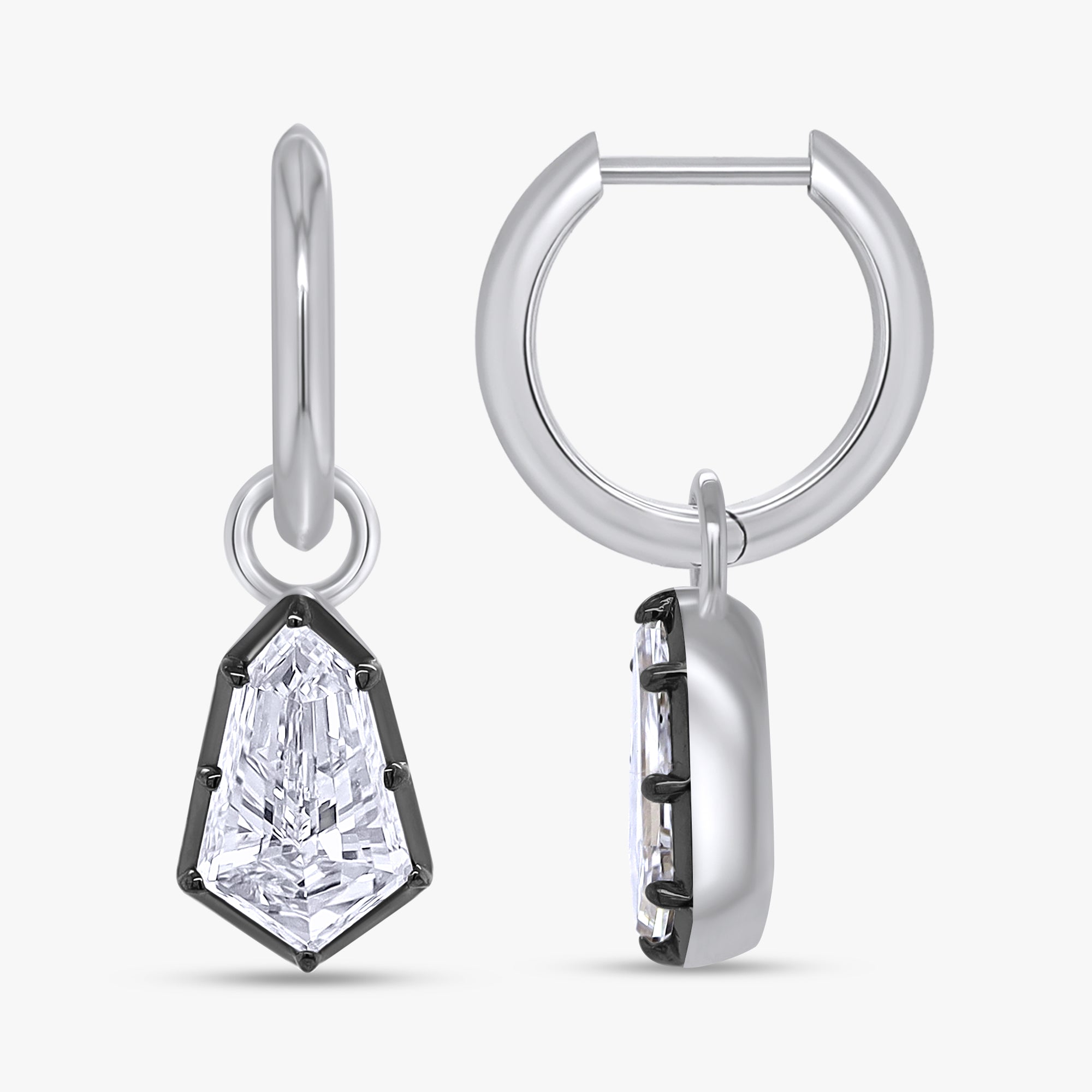 2.60 CTW Shield Shape Lab Grown Diamond Drop Solitaire Earrings