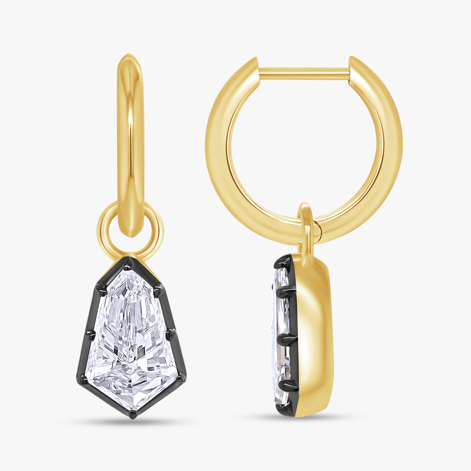 2.60 CTW Shield Shape Lab Grown Diamond Drop Solitaire Earrings