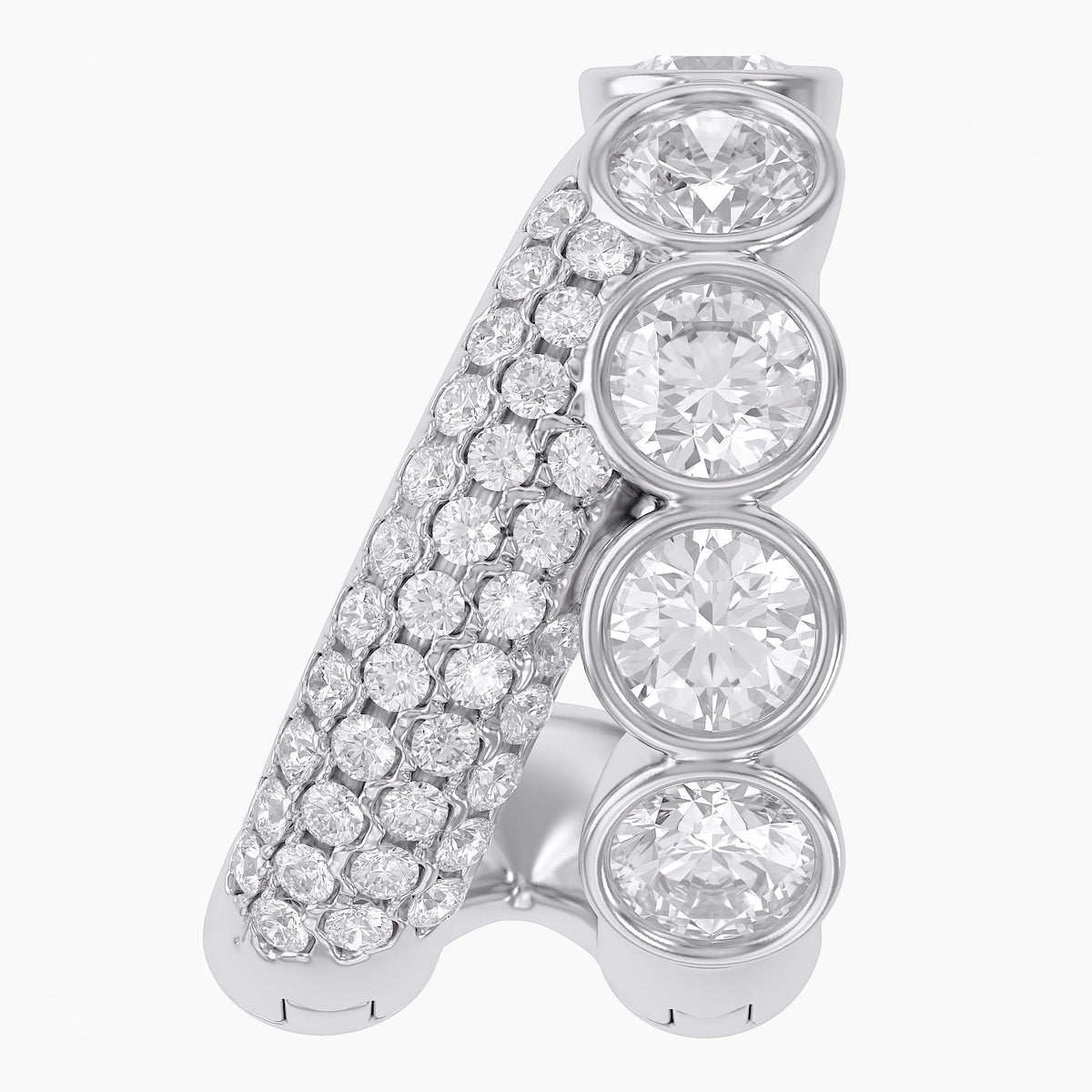 1.17 CTW Lab Grown Round Golden Cascade Diamond Ear Cuff