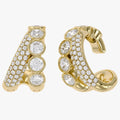 1.17 CTW Lab Grown Diamond Round Floral Cuff Earrings