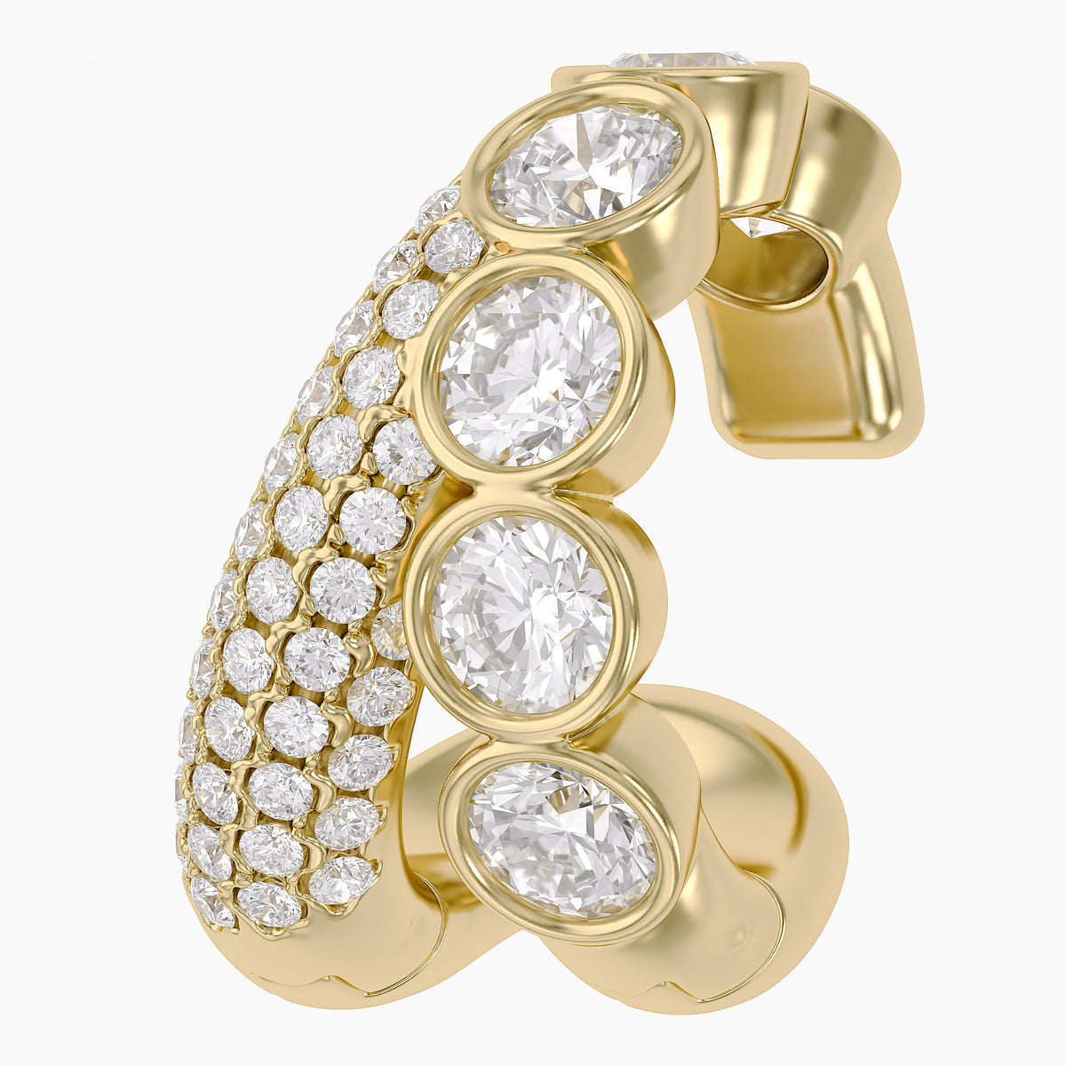 1.17 CTW Lab Grown Round Golden Cascade Diamond Ear Cuff