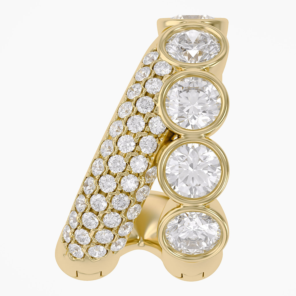 1.17 CTW Lab Grown Round Golden Cascade Diamond Ear Cuff