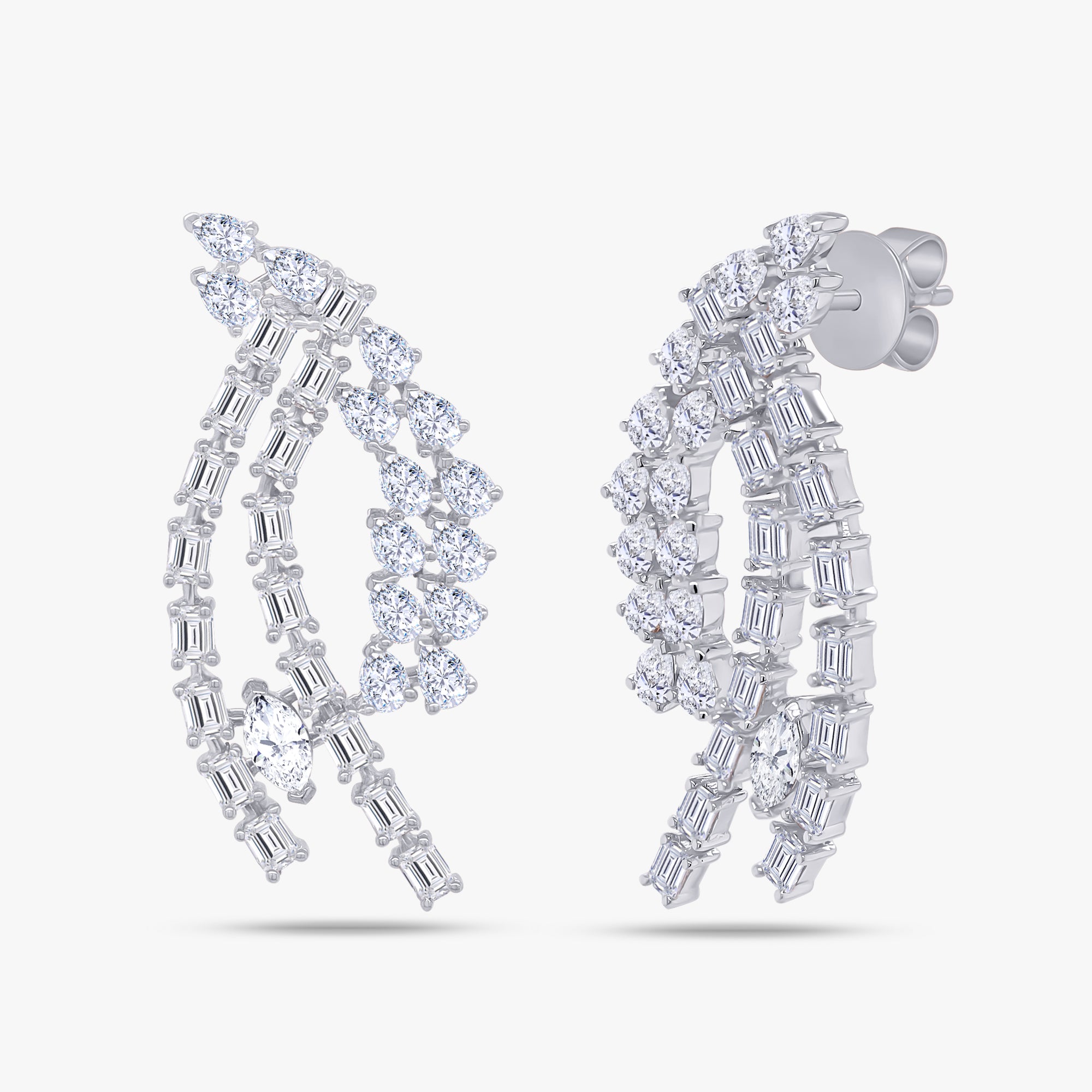 4.94 CTW Lab Grown Diamond Marquise, Pear & Emerald Earrings