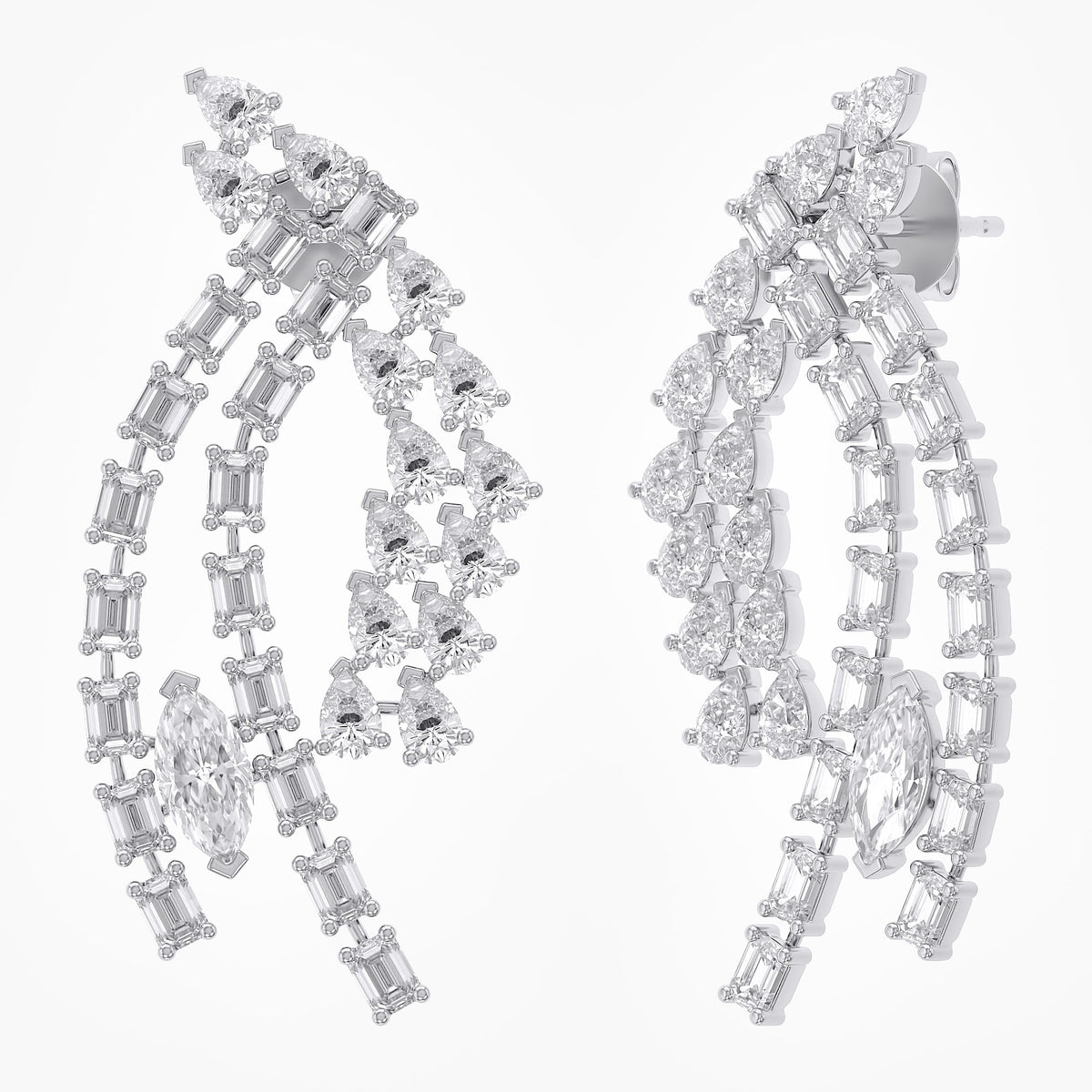 3.29 TCW Signature Mixed Cut Lab Grown Diamond Earrings