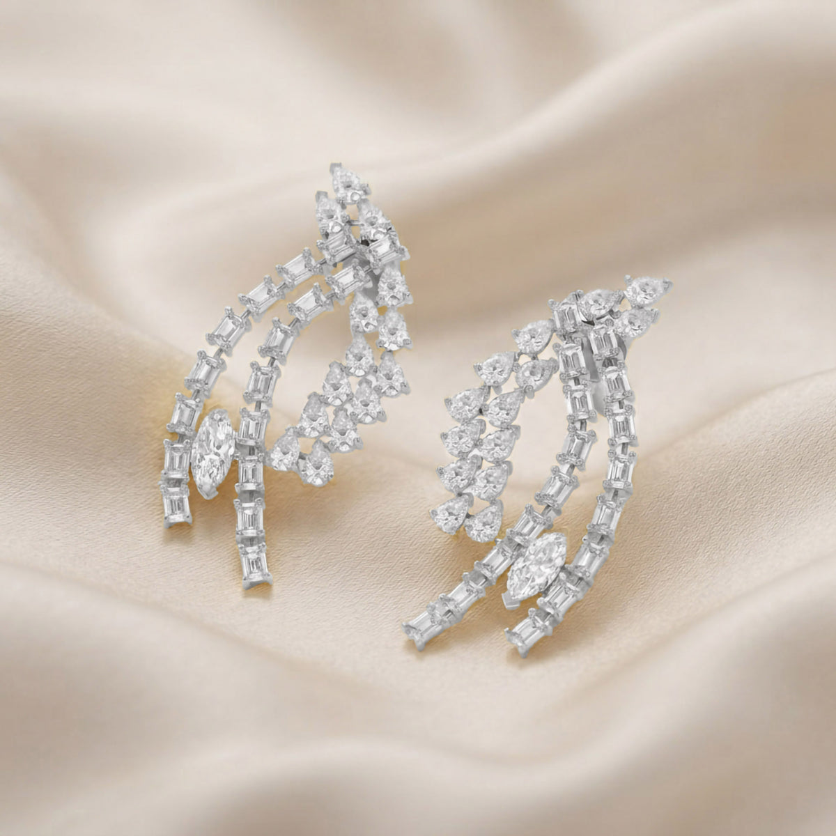 3.29 TCW Signature Mixed Cut Lab Grown Diamond Earrings