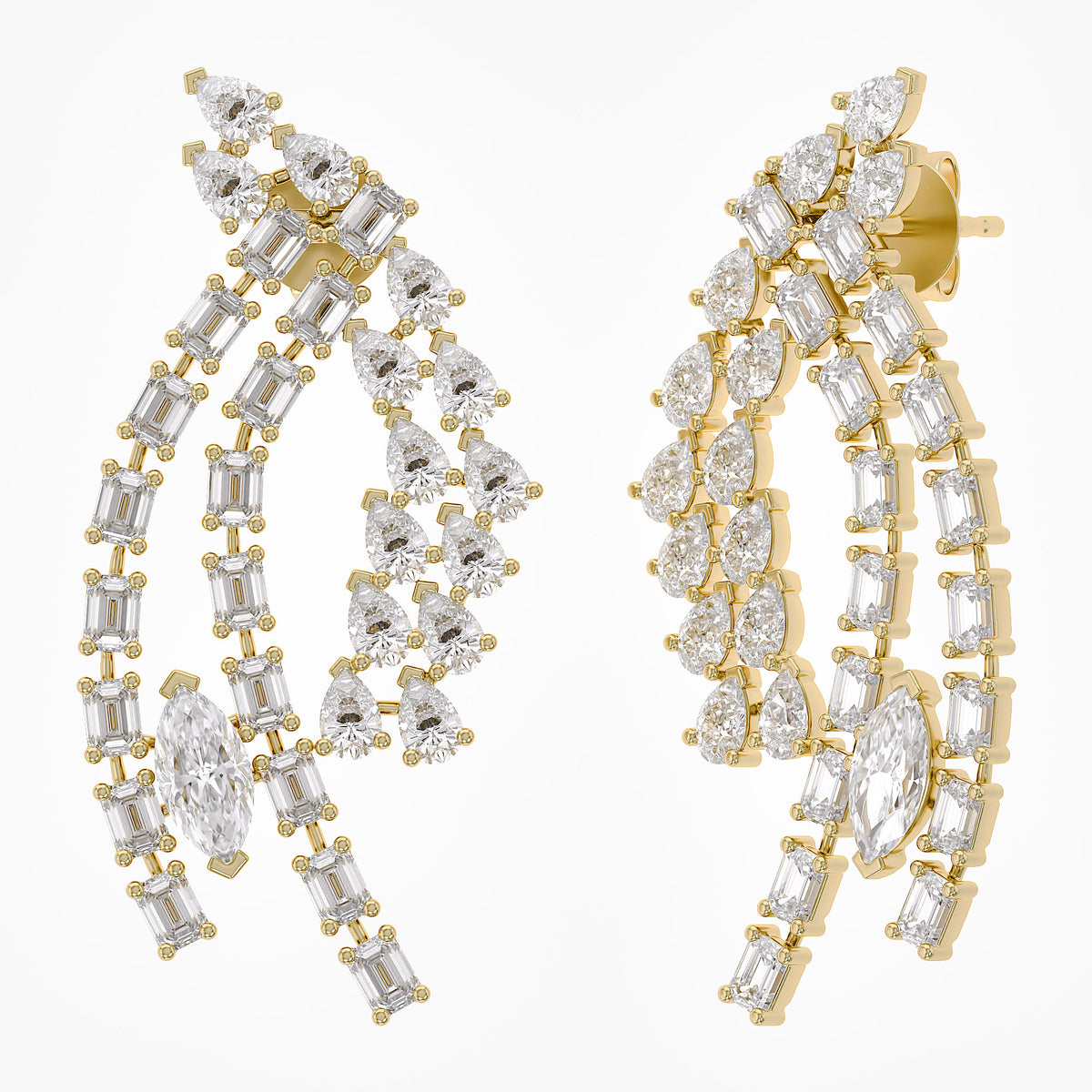 3.29 TCW Signature Mixed Cut Lab Grown Diamond Earrings