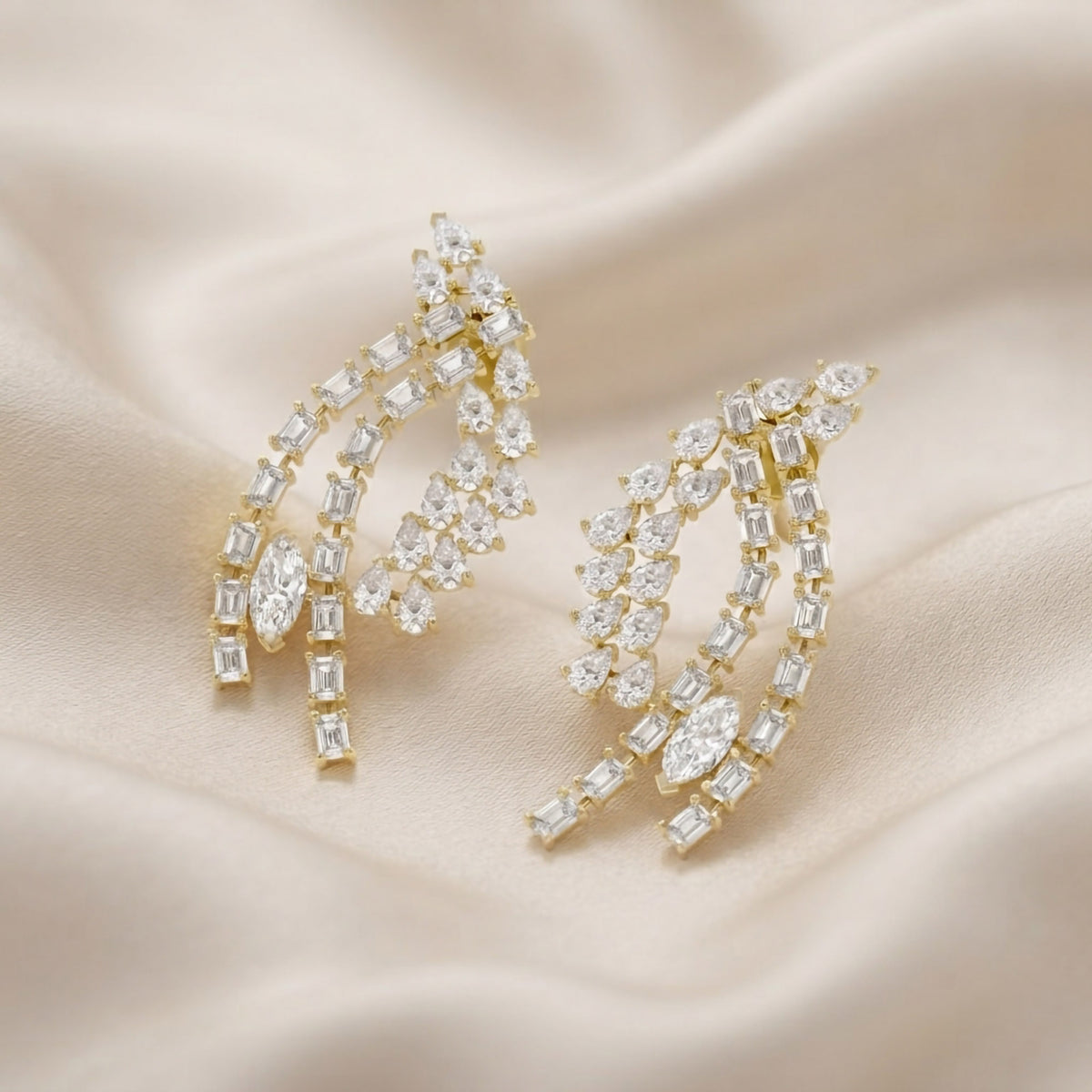 3.29 TCW Signature Mixed Cut Lab Grown Diamond Earrings