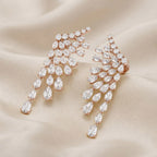 4.30 Ctw Pear and Round Lab Grown Diamond Ear Climbers Stud Earrings