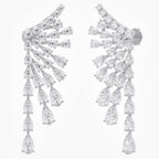 4.30 Ctw Pear and Round Lab Grown Diamond Ear Climbers Stud Earrings