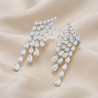 4.30 Ctw Pear and Round Lab Grown Diamond Ear Climbers Stud Earrings