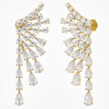 4.30 Ctw Pear and Round Lab Grown Diamond Ear Climbers Stud Earrings