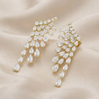4.30 Ctw Pear and Round Lab Grown Diamond Ear Climbers Stud Earrings