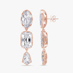 25.31 CTW Multishape Lab Grown Diamond Dangle Drop Earrings