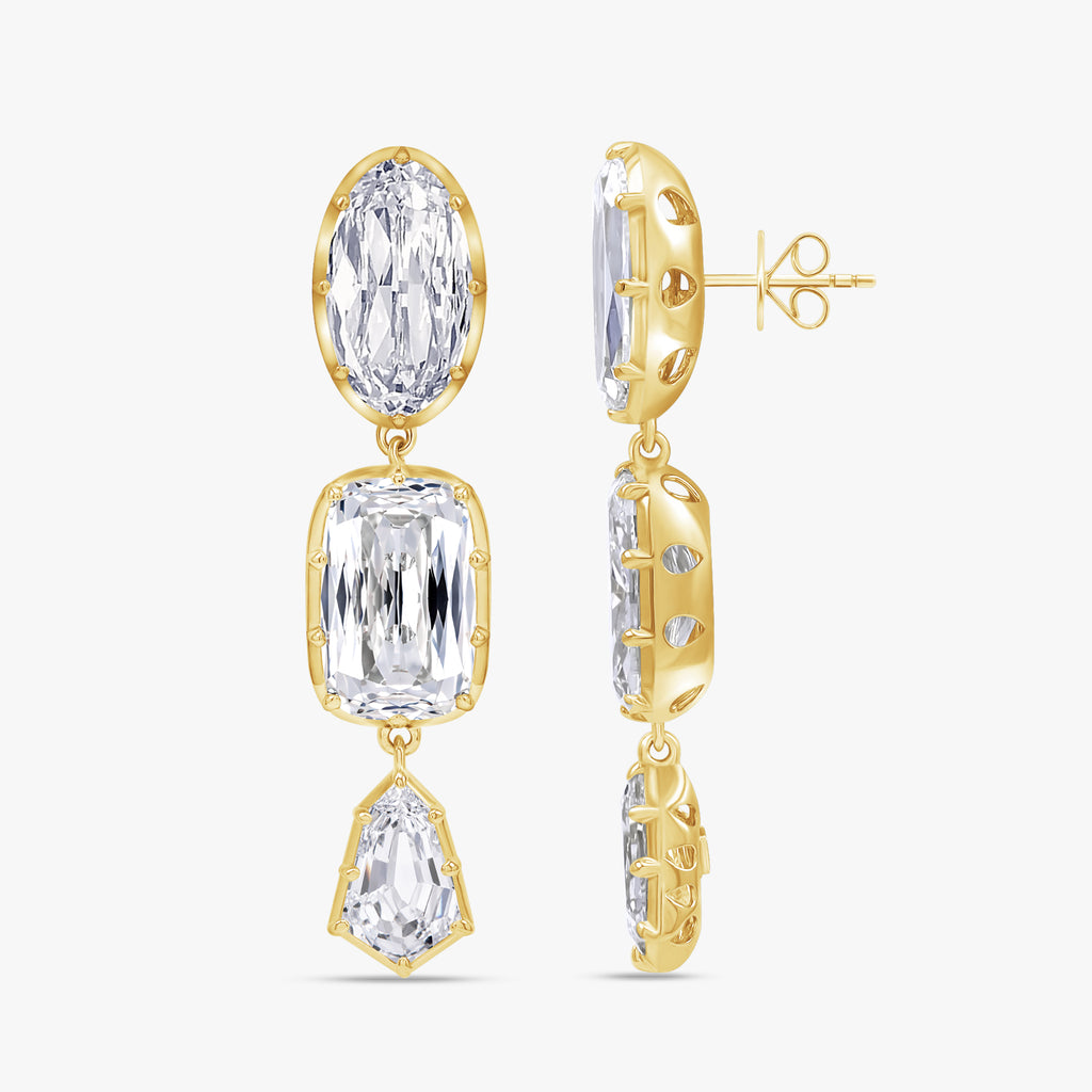 25.31 CTW Multishape Lab Grown Diamond Dangle Drop Earrings