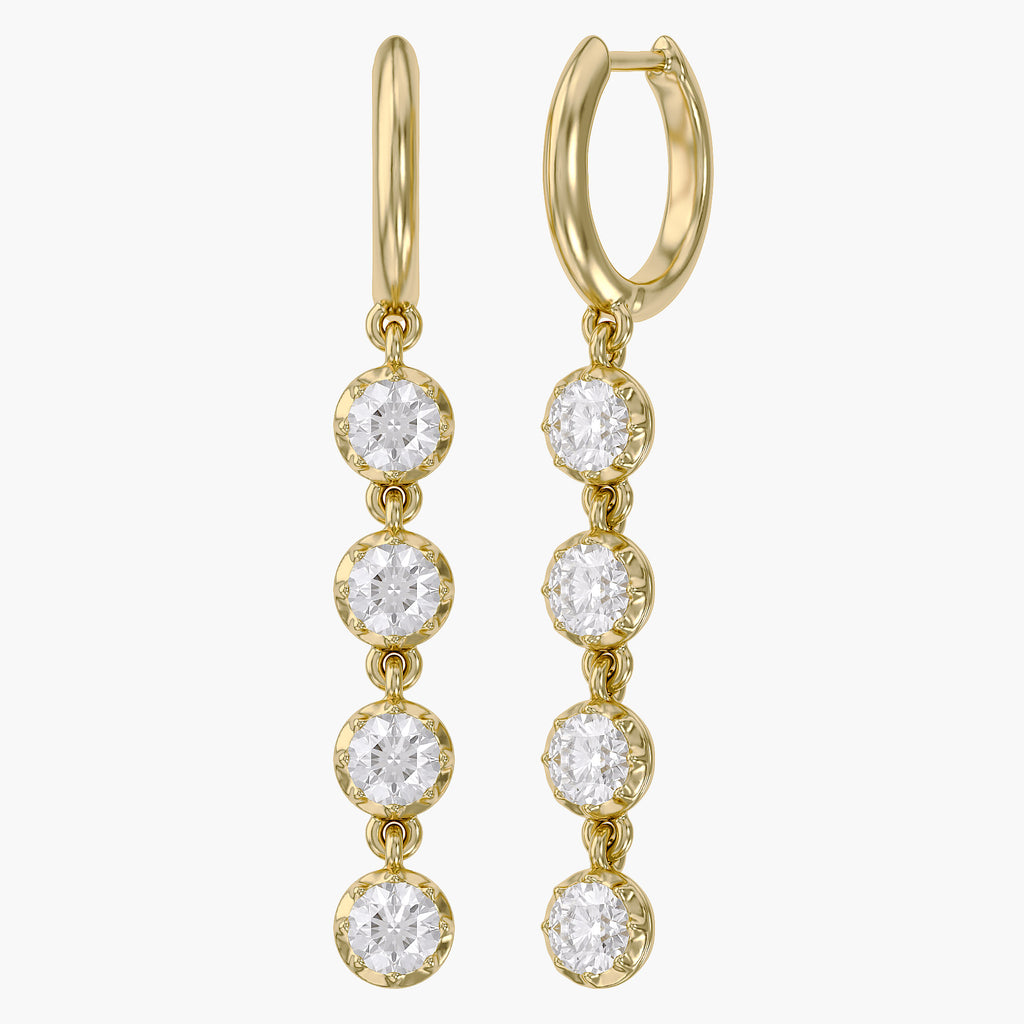 2.00 CTW Round Cut Lab Grown Diamond Liner Drop Earrings