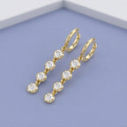 2.00 CTW Round Cut Lab Grown Diamond Liner Drop Earrings