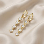 2.00 CTW Round Cut Lab Grown Diamond Liner Drop Earrings