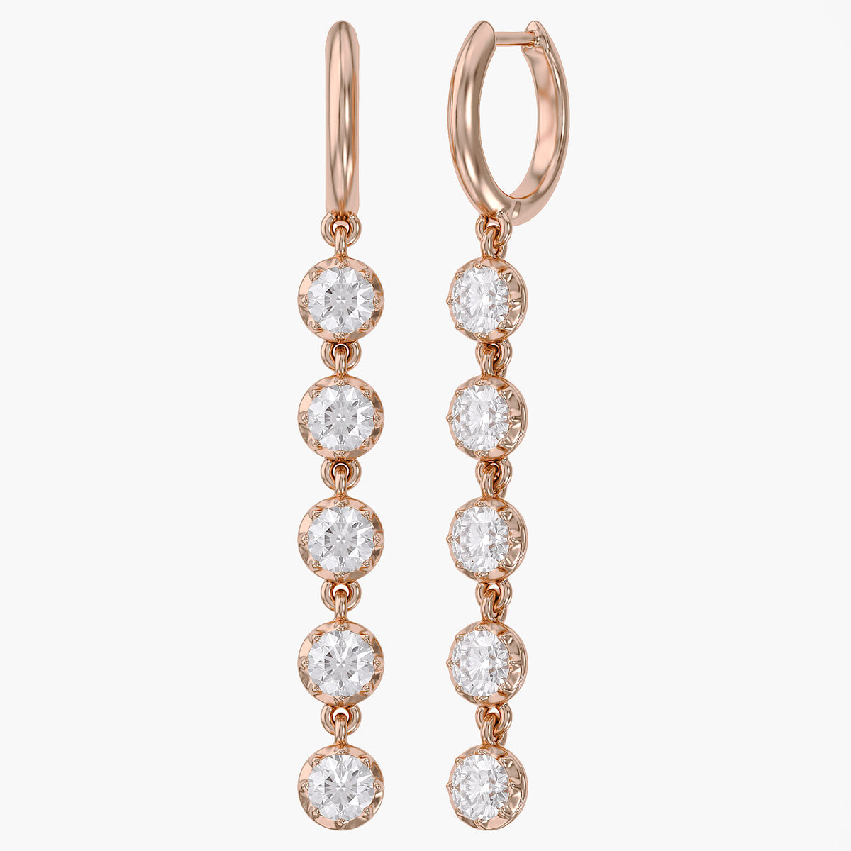 2.69 CTW Round Cut Lab Grown Diamond Liner Drop Earring