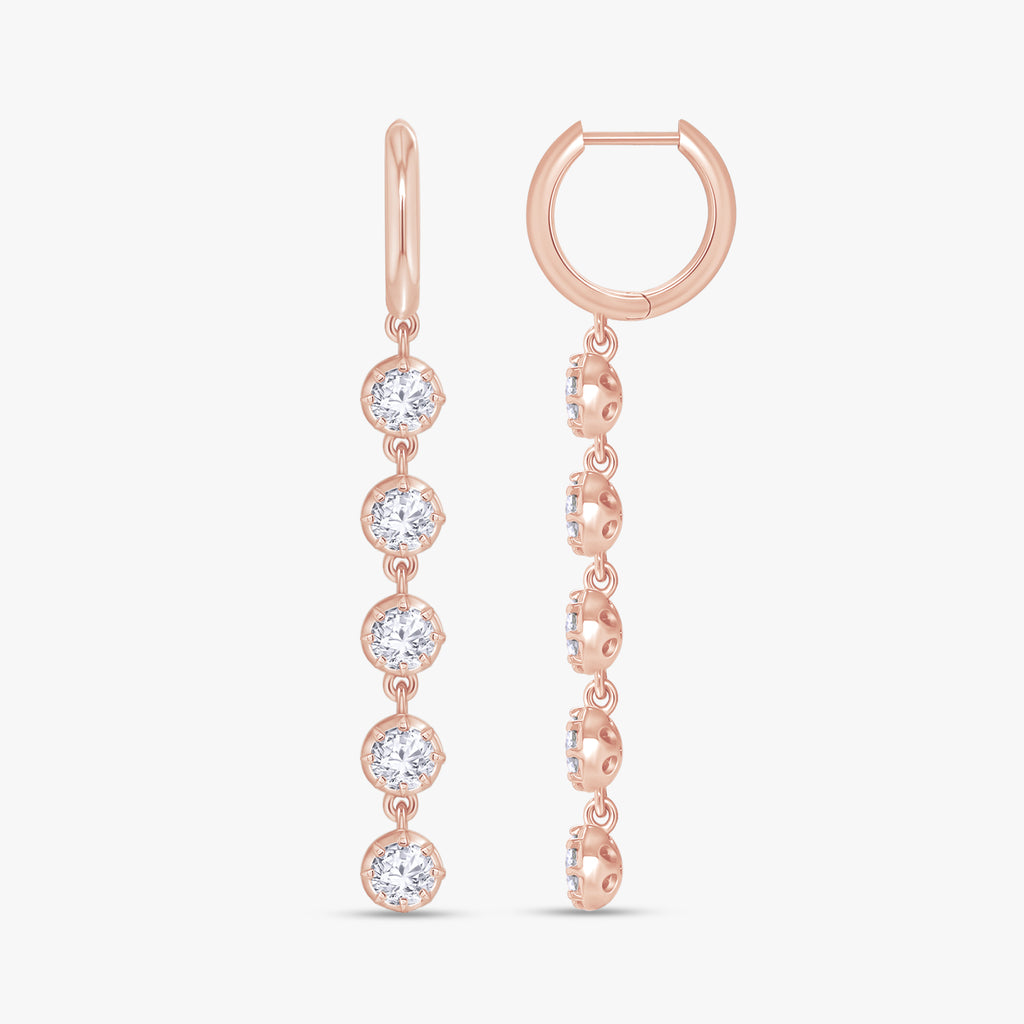 2.69 CTW Round Cut Lab Grown Diamond Liner Drop Earring