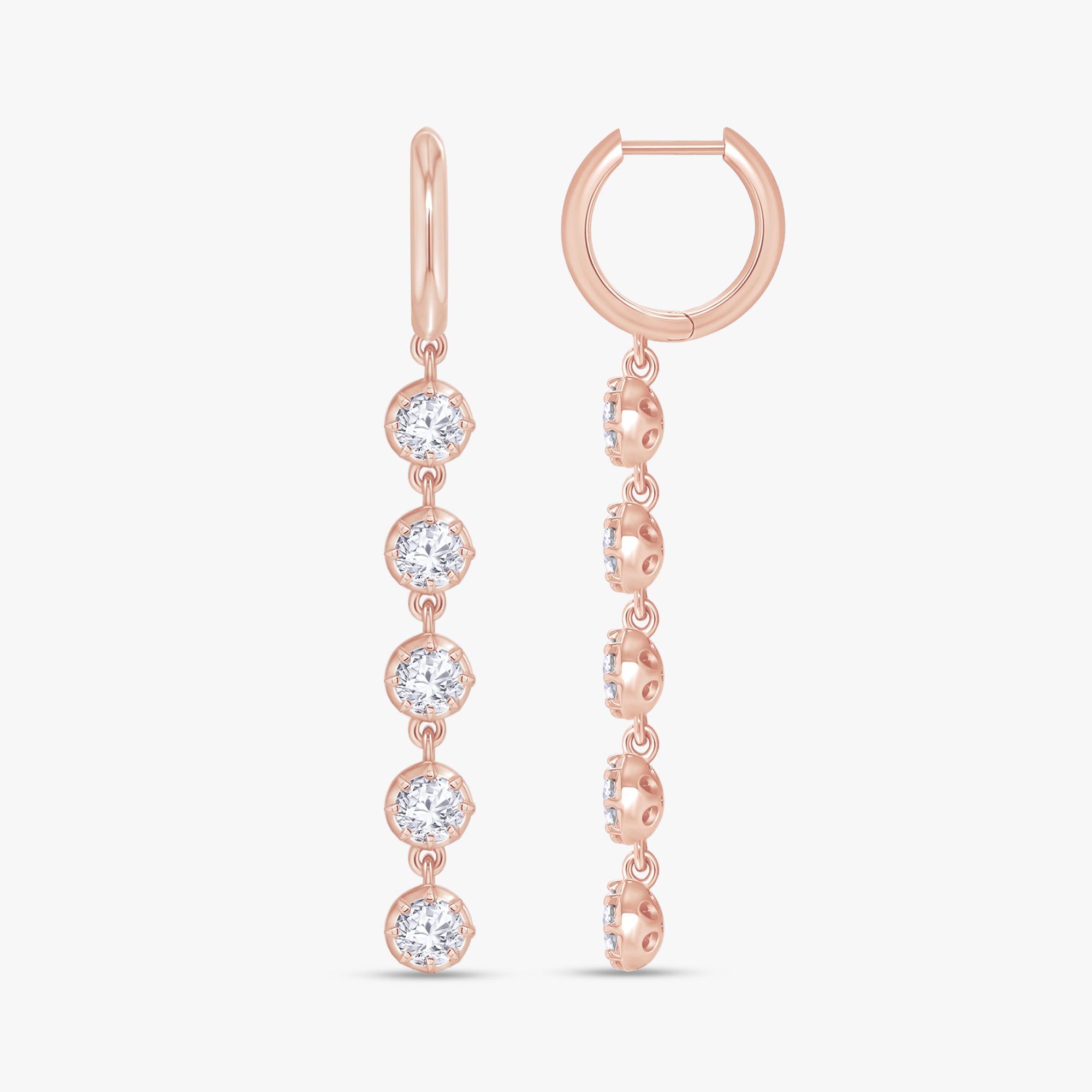 2.50 CTW Round Cut Lab Grown Diamond Liner Drop Earring