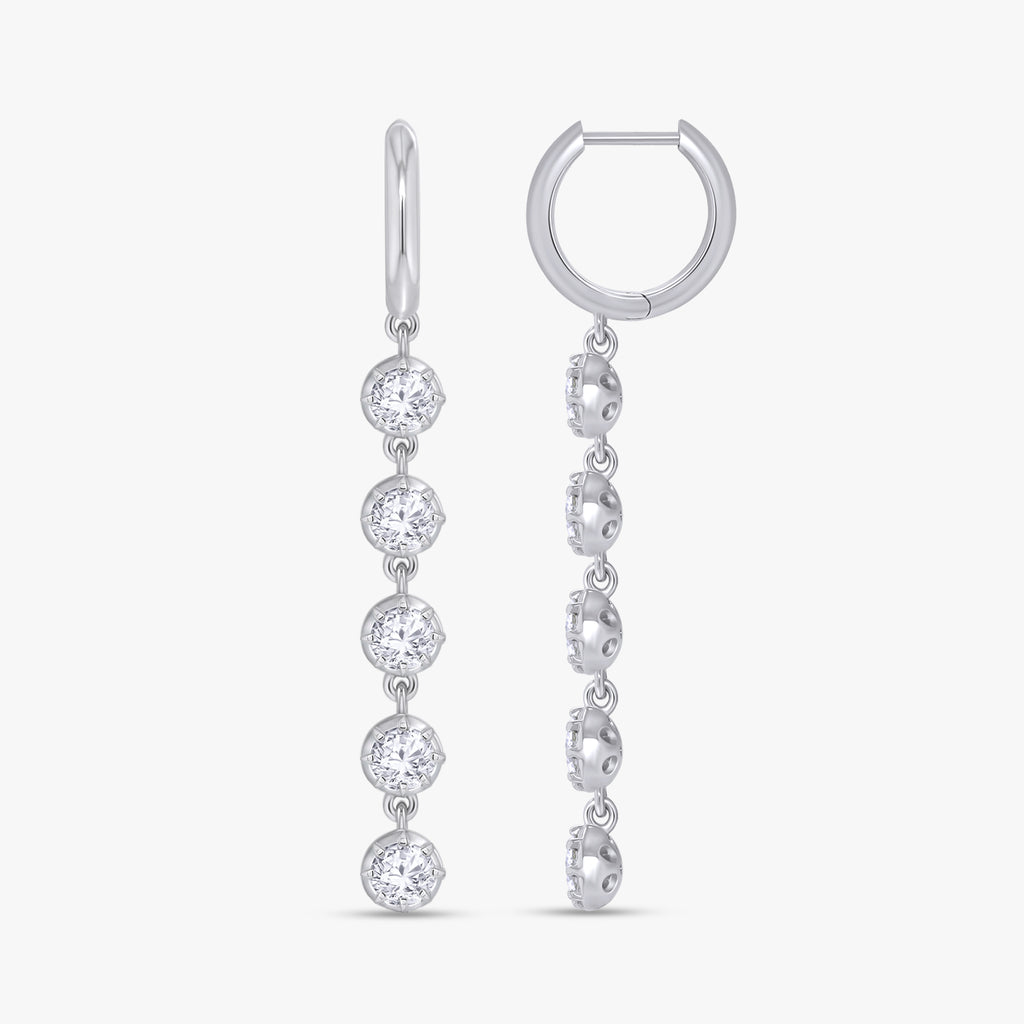 2.69 CTW Round Cut Lab Grown Diamond Liner Drop Earring